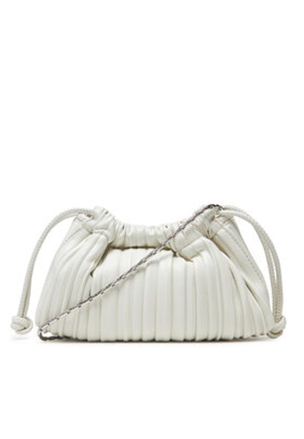 Calvin Klein Torebka Drawstring Plisse Conv Mini Cb P LV04F3077G Biały. Kolor: biały. Materiał: skórzane