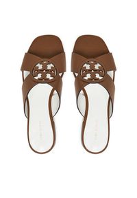 Tory Burch Klapki Miller 162574 Brązowy. Kolor: brązowy. Materiał: skóra