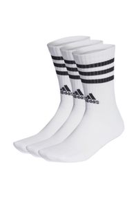 Adidas - 3-Stripes Cushioned Crew Socks 3 Pairs. Kolor: biały, czarny, wielokolorowy. Materiał: materiał