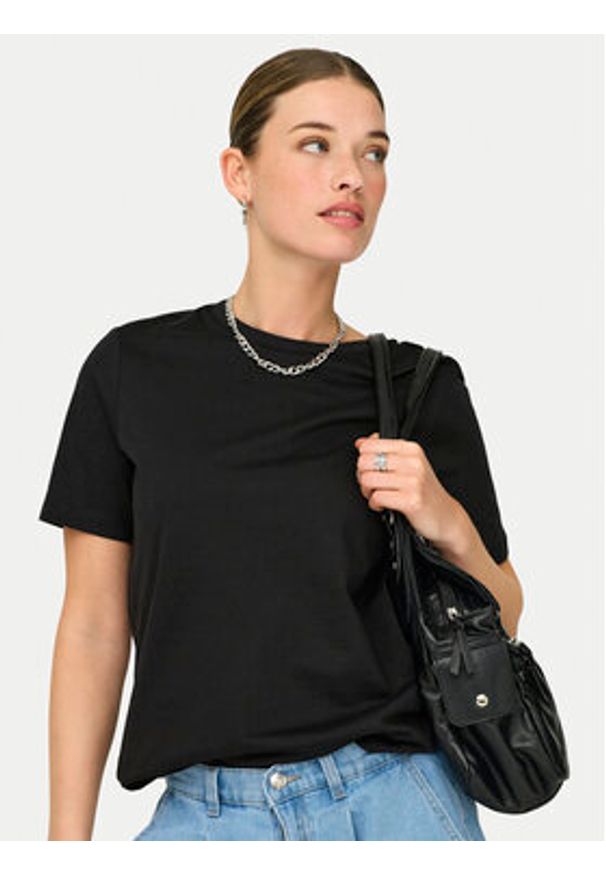 only - ONLY T-Shirt Freja 15367970 Czarny Regular Fit. Kolor: czarny. Materiał: bawełna
