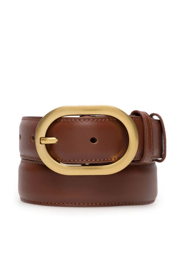 Gino Rossi Pasek Damski BLYL23001 Brązowy. Kolor: brązowy. Materiał: skóra