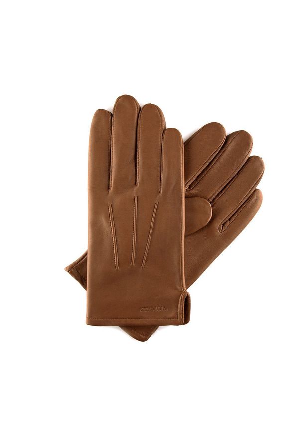 Wittchen - Rękawiczki męskie. Kolor: brązowy. Materiał: skóra. Styl: klasyczny