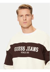 Guess Jeans Bluza M4BQ39 K9V31 Beżowy Classic Fit. Kolor: beżowy. Materiał: bawełna