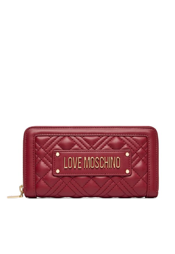 Love Moschino - LOVE MOSCHINO Portfel JC5600PP1PLA0552 Bordowy. Kolor: czerwony. Materiał: skóra