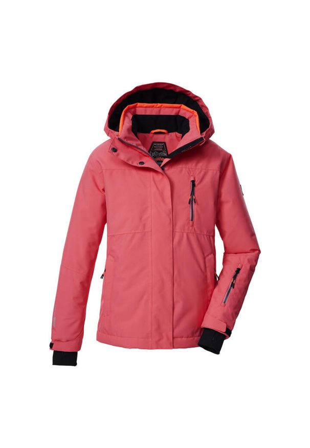 Kurtka narciarska z kapturem dla dziewczynki Killtec KSW 205. Typ kołnierza: kaptur. Kolor: wielokolorowy, czerwony, pomarańczowy. Sezon: zima. Sport: narciarstwo
