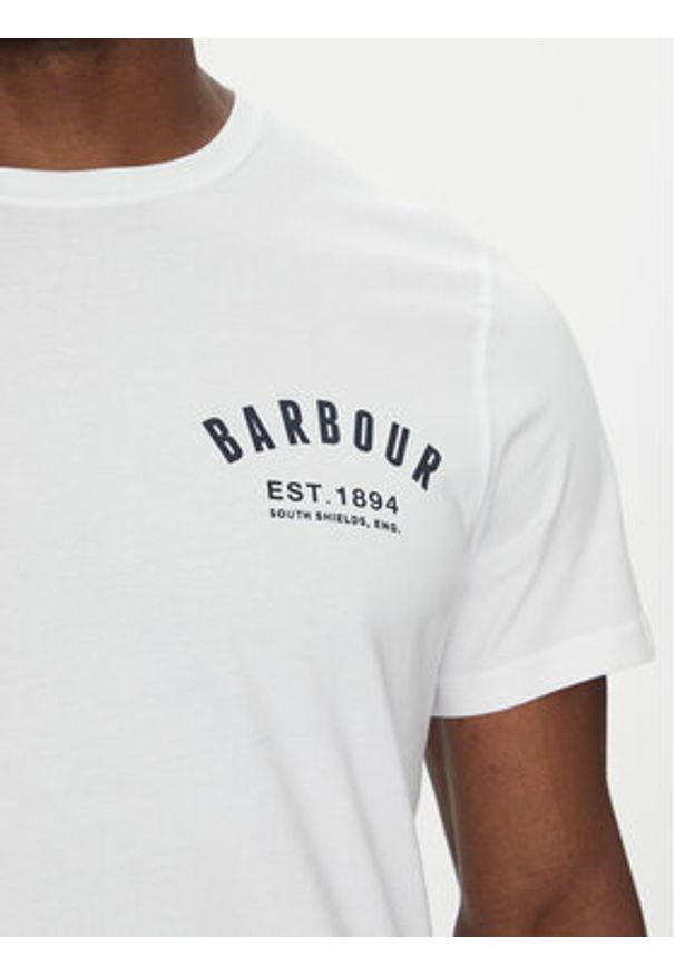 Barbour T-Shirt Preppy MTS0502WH11 Biały Tailored Fit. Kolor: biały. Materiał: bawełna