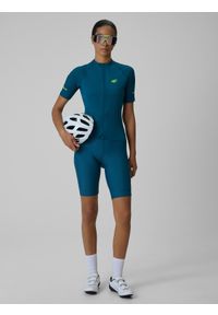 4f - 4F Spodenki kolarskie z piankowo-żelową wkładką damskie - turkusowe S. Kolor: turkusowy. Materiał: materiał. Długość: długie. Sport: kolarstwo #1