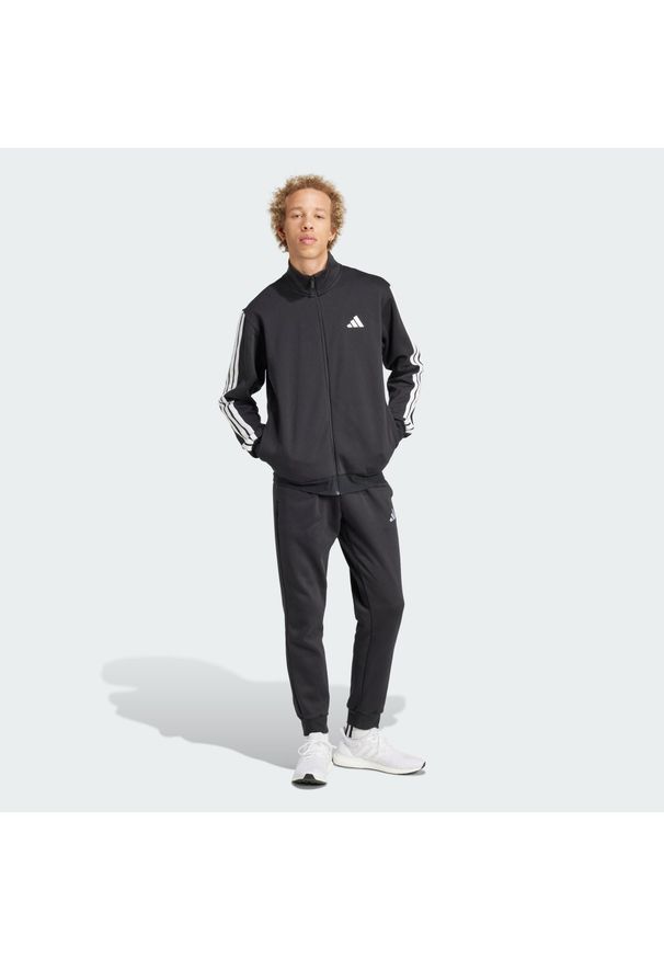 Adidas - Dres Sportswear Basic 3-Stripes Fleece. Kolor: czarny. Materiał: dresówka