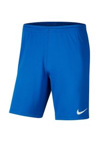 Spodenki dla dzieci Nike Dry Park III NB K niebieskie BV6865 463. Kolor: niebieski