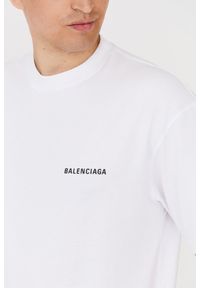 Balenciaga - BALENCIAGA Biały t-shirt z logo na plecach. Kolor: biały #5