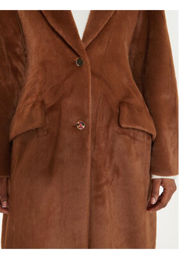 Fracomina Płaszcz przejściowy FS24WC4001O44501 Brązowy Regular Fit. Kolor: brązowy. Materiał: syntetyk