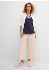 bonprix - Shirt 2 w 1, krótki rękaw, z bawełny organicznej. Kolor: niebieski. Materiał: bawełna. Długość rękawa: krótki rękaw. Długość: krótkie #3