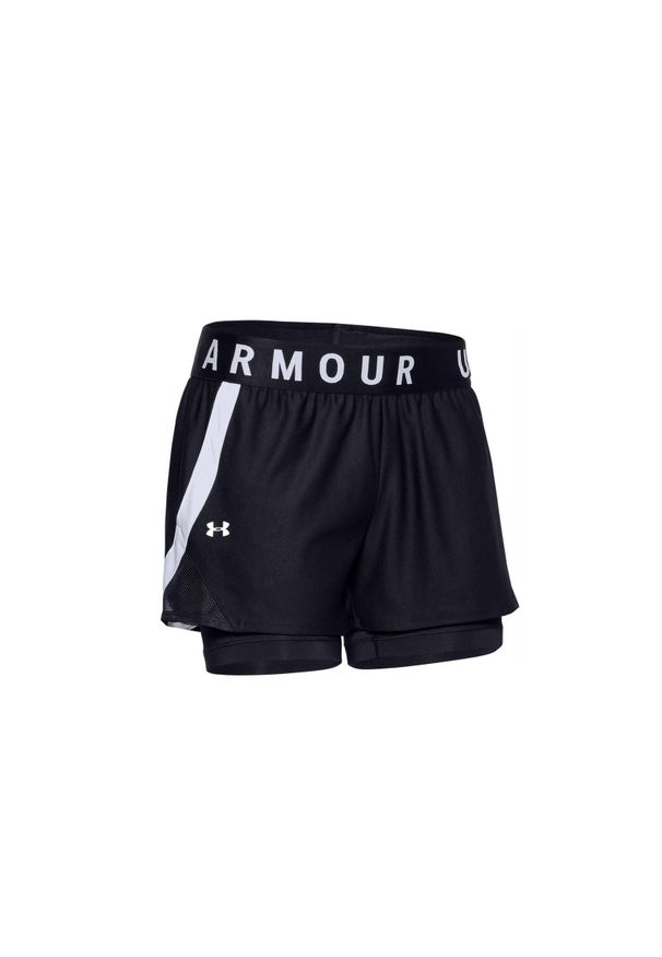 Krótki Under Armour Play Up Czarny Damskie. Kolor: czarny, biały, wielokolorowy. Materiał: poliester. Długość: krótkie. Sport: bieganie