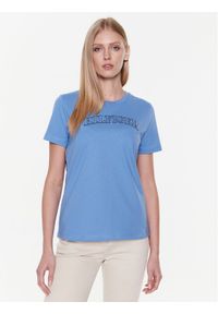 TOMMY HILFIGER - Tommy Hilfiger T-Shirt Tonal WW0WW37562 Błękitny Regular Fit. Kolor: niebieski. Materiał: bawełna