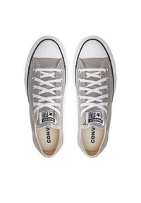 Converse Trampki Chuck Taylor All Star Lift Platform Ox A07573C Szary. Kolor: szary. Materiał: materiał. Obcas: na platformie #4