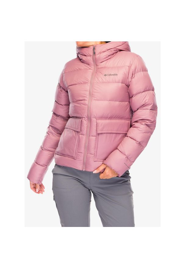 columbia - Kurtka puchowa damska Columbia Harmony Falls Hooded Down Jacket. Kolor: różowy. Materiał: puch