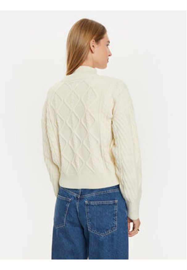 Wrangler Sweter 112356472 Écru Regular Fit. Materiał: bawełna, syntetyk