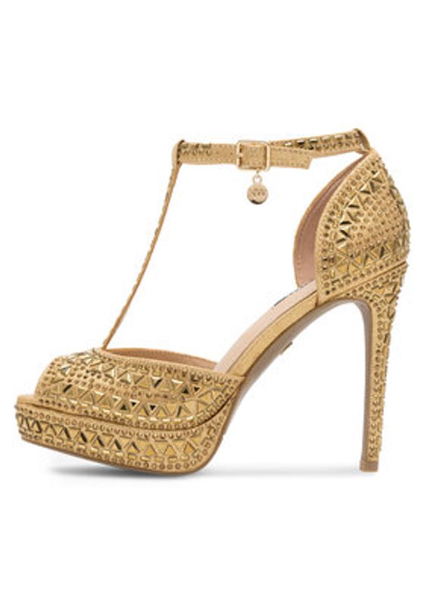 Nine West Sandały NISA SY015-1NW Złoty. Kolor: złoty. Materiał: materiał