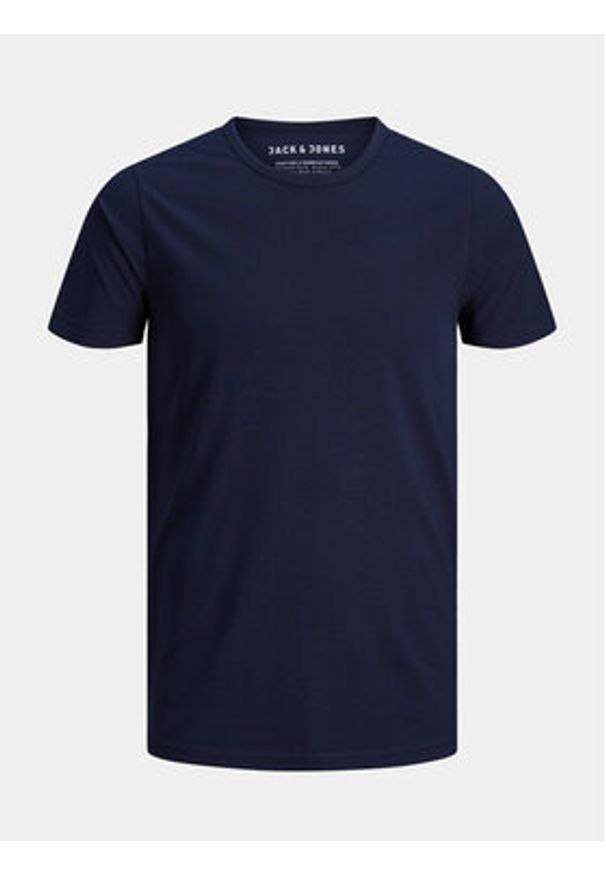 Jack & Jones - Jack&Jones T-Shirt Basic 12058529 Granatowy Stretch Fit. Kolor: niebieski. Materiał: bawełna