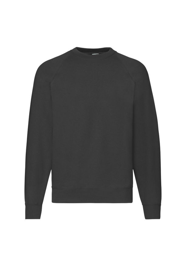 FRUIT OF THE LOOM - Męska Klasyczna Bluza Raglanowa. Kolor: czarny. Długość rękawa: raglanowy rękaw