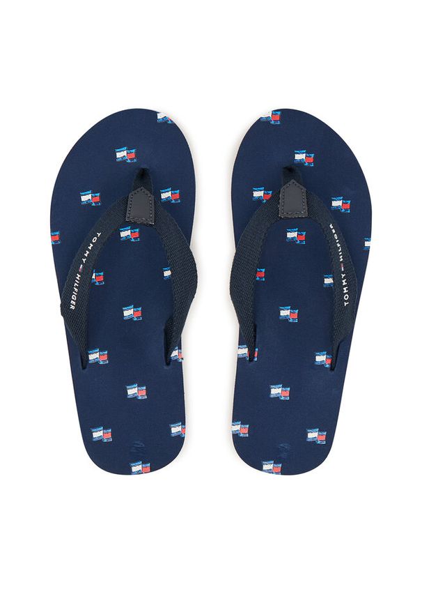 TOMMY HILFIGER - Klapki Tommy Hilfiger. Kolor: niebieski