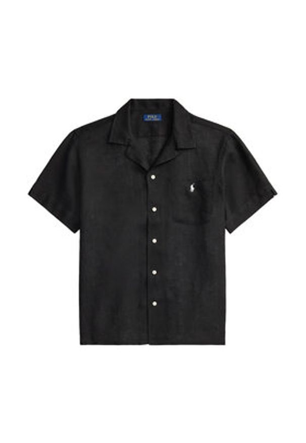 Polo Ralph Lauren Koszula 710966421500 Czarny Regular Fit. Typ kołnierza: polo. Kolor: czarny. Materiał: len