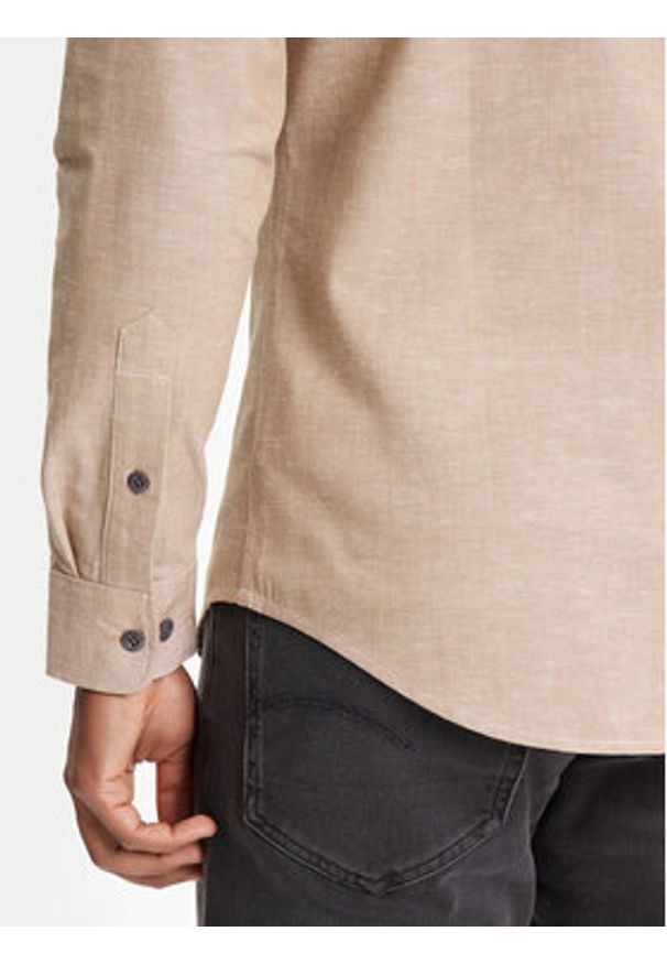 G-Star RAW - G-Star Raw Koszula Marine D24963-D914 Beżowy Slim Fit. Kolor: beżowy. Materiał: bawełna. Styl: marine