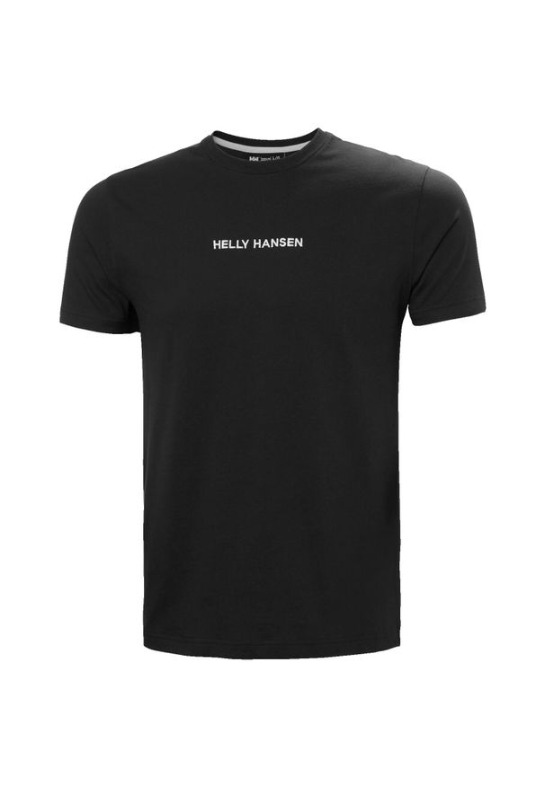 Koszulka Helly Hansen Core. Kolor: czarny. Materiał: bawełna. Wzór: haft