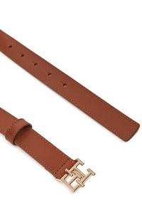 TOMMY HILFIGER - Tommy Hilfiger Pasek Damski Th Modern 2.5 AW0AW17496 Brązowy. Kolor: brązowy. Materiał: skóra