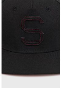 Superdry czapka kolor czarny z aplikacją. Kolor: czarny. Wzór: aplikacja #3