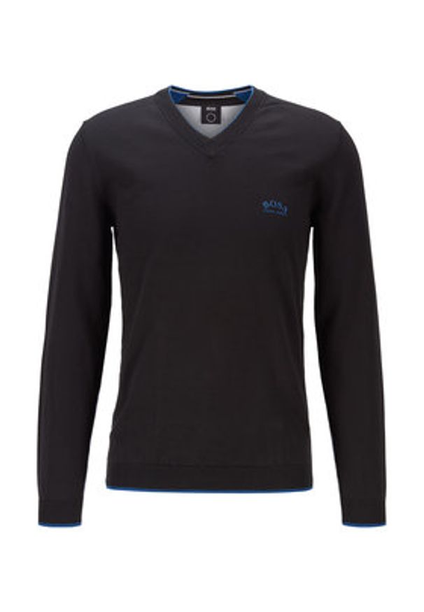 BOSS - Boss Sweter Viston_W20 50440407 Czarny Regular Fit. Kolor: czarny. Materiał: bawełna