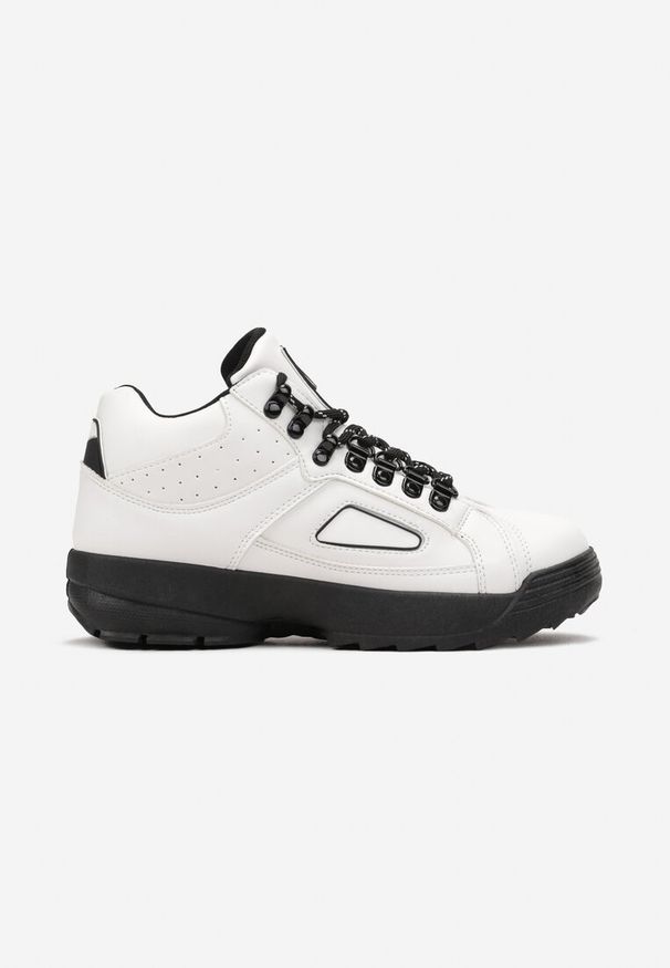 Born2be - Białe Sneakersy na Platformie Aonari. Kolor: biały. Obcas: na platformie
