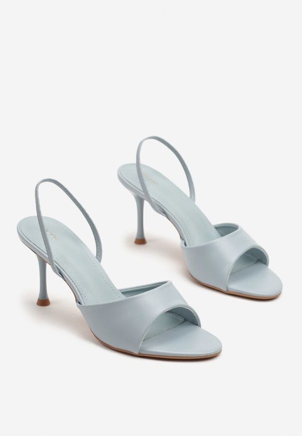 Born2be - Niebieskie Sandały Vices na Szpilce z Elastycznym Paskiem na Piętę Evisolla. Okazja: na co dzień. Zapięcie: pasek. Kolor: niebieski. Materiał: jeans. Obcas: na szpilce. Styl: klasyczny, elegancki, casual. Wysokość obcasa: średni