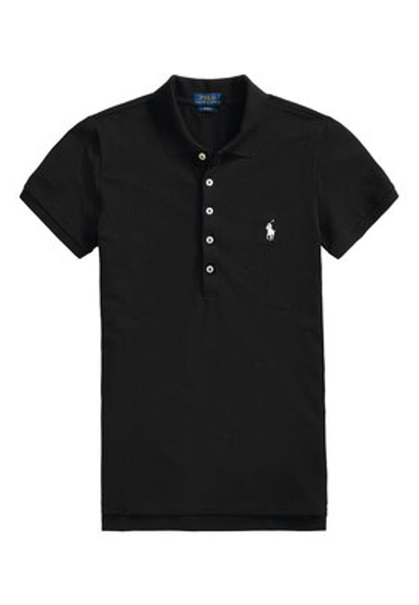 Polo Ralph Lauren Polo 211870245005 Czarny Slim Fit. Typ kołnierza: polo. Kolor: czarny. Materiał: bawełna