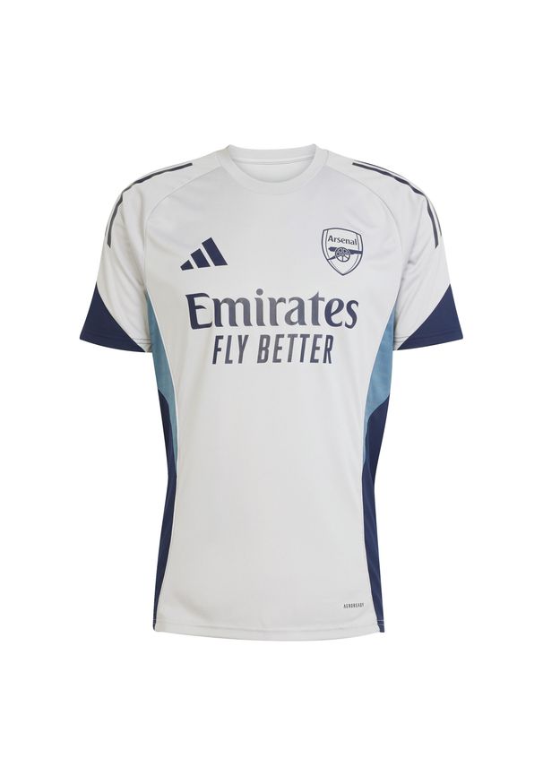 Adidas - Koszulka treningowa Arsenal 2025/26. Kolor: szary. Materiał: dzianina. Sport: piłka nożna