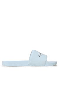 Calvin Klein Jeans Klapki Slide Monogram Co YW0YW00103 Błękitny. Kolor: niebieski. Materiał: materiał