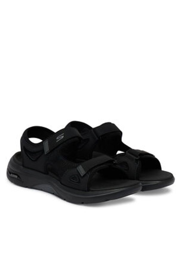 skechers - Skechers Sandały Go Walk Arch Fit 2.0 229309/BBK Czarny. Kolor: czarny. Materiał: skóra