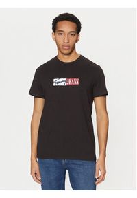 Tommy Jeans T-Shirt Entry DM0DM20365 Czarny Slim Fit. Kolor: czarny. Materiał: bawełna #5