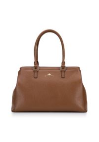 Wittchen - Torebka kuferek skórzana klasyczna. Kolor: brązowy. Wzór: haft. Dodatki: z haftem. Materiał: skórzane. Styl: klasyczny #1