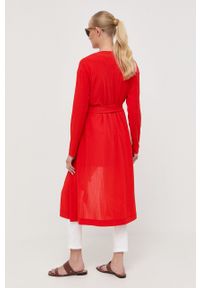 Max Mara Leisure kardigan damski kolor pomarańczowy lekki. Okazja: na co dzień. Kolor: pomarańczowy. Materiał: dzianina. Długość rękawa: długi rękaw. Długość: długie. Styl: casual #2