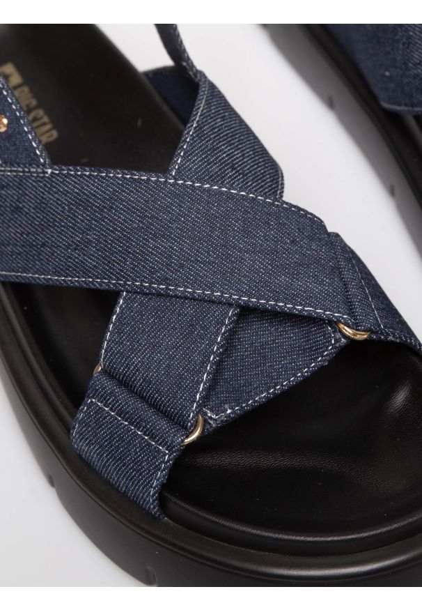 Big-Star - Sandały damskie z imitacji jeansu granatowe RR274688 403. Kolor: niebieski. Materiał: jeans. Sezon: wiosna, lato. Styl: elegancki