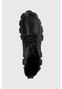 GOE workery skórzane damskie kolor czarny na platformie MM2N4022.BLACK. Nosek buta: okrągły. Zapięcie: sznurówki. Kolor: czarny. Materiał: skóra. Obcas: na platformie. Styl: klasyczny #3