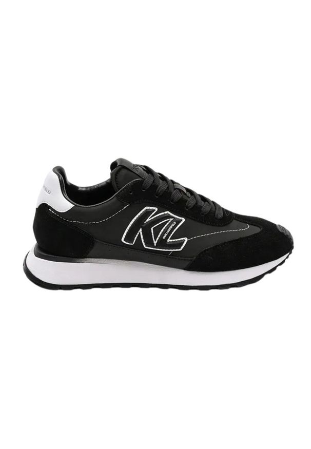 Karl Lagerfeld - KARL LAGERFELD Czarne sneakersy męskie KAIRO KL Sidetrim Lo Mix. Kolor: czarny