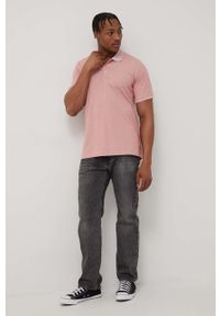Cross Jeans polo męski kolor różowy gładki. Typ kołnierza: polo. Kolor: różowy. Długość: krótkie. Wzór: gładki #3