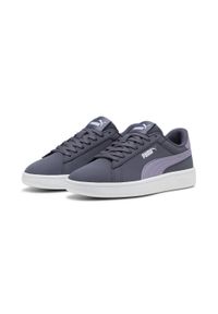 Puma - Dziecięce Sneakersy Smash 3.0 Buck PUMA Galactic Gray Pale Plum Purple. Kolor: fioletowy, wielokolorowy, szary. Materiał: nubuk. Szerokość cholewki: normalna #1