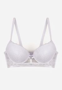 Renee - Biały Koronkowy Biustonosz w Klasycznym Stylu z Aplikacją Galinassa. Kolor: biały. Materiał: koronka. Wzór: aplikacja #2