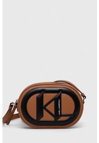 Karl Lagerfeld torebka skórzana kolor brązowy. Kolor: brązowy. Materiał: skórzane #1