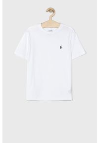 Polo Ralph Lauren - T-shirt dziecięcy 134-176 cm. Okazja: na co dzień. Typ kołnierza: polo. Kolor: biały. Materiał: bawełna, dzianina. Wzór: gładki. Styl: casual #1