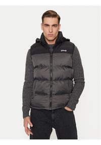 SCHOTT N.Y.C. Bezrękawnik UTAHV Szary Regular Fit. Kolor: szary. Materiał: syntetyk. Długość rękawa: bez rękawów