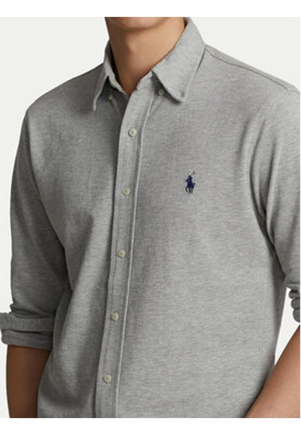 Polo Ralph Lauren Koszula 710654408 Szary Regular Fit. Typ kołnierza: polo. Kolor: szary. Materiał: bawełna